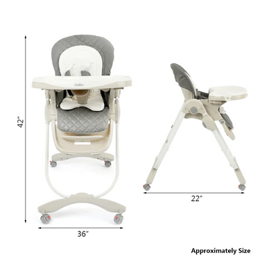 Kidilo Baby Adjustable Wheeler High Chair